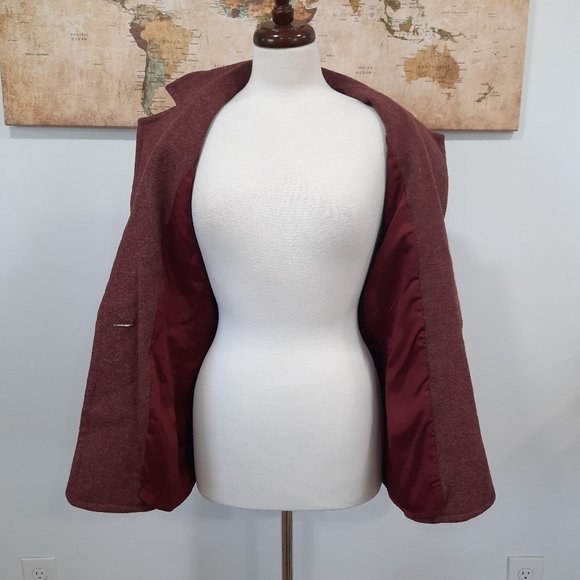 Vtg 70s wool blazer w/ gold buttons - Picture 5 of 11